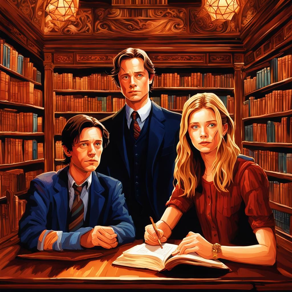 Buffy and Friends in a Mystical Library, Splash Art