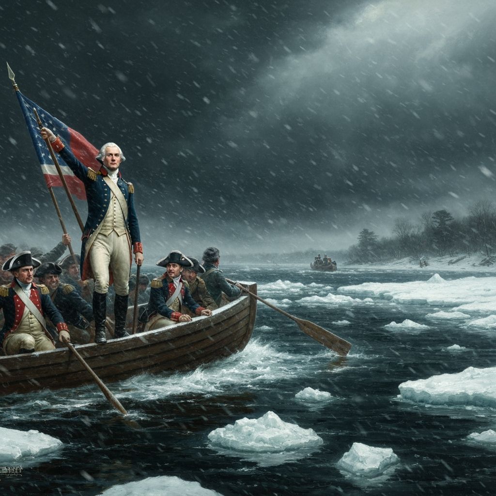 Washington Crossing Delaware in Snowy Storm