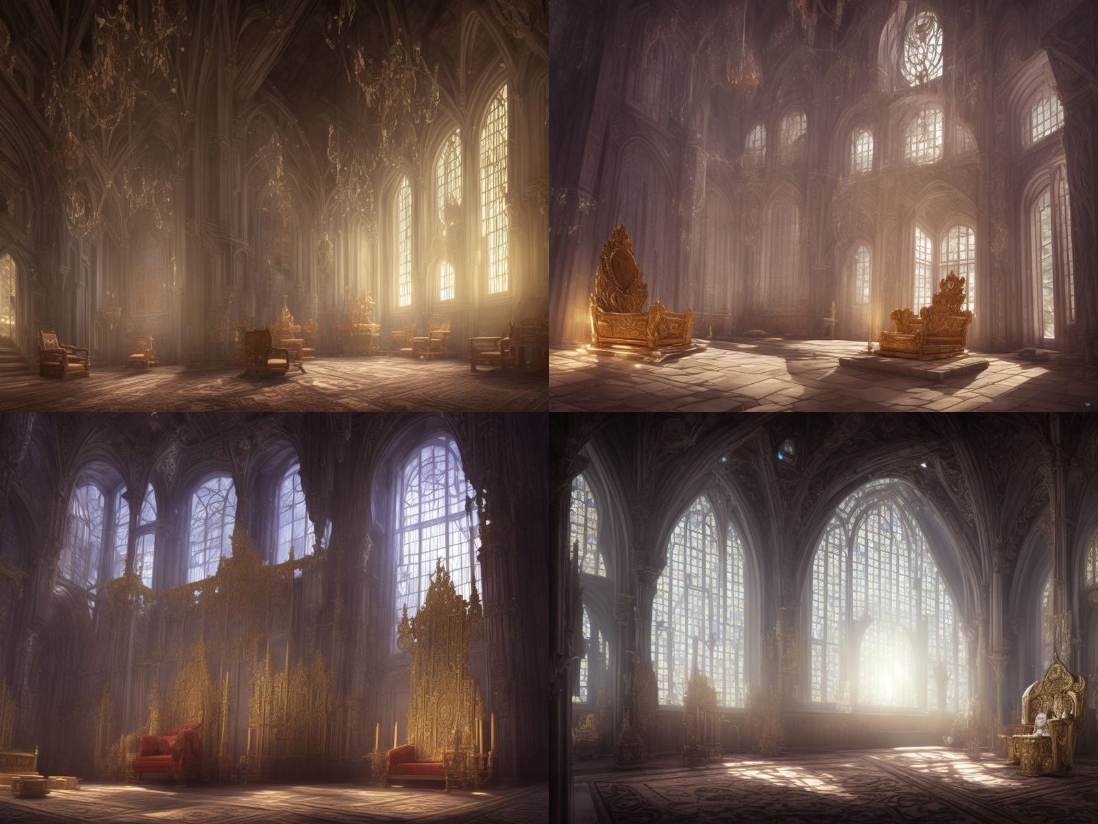 Crystalline Throne Room in Anime Style