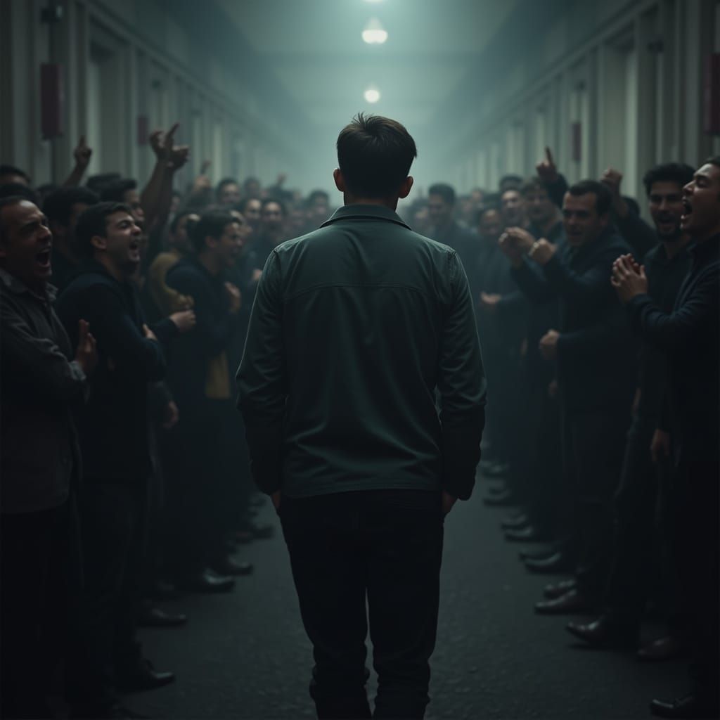 Man's Remorse in Dramatic Chiaroscuro Style