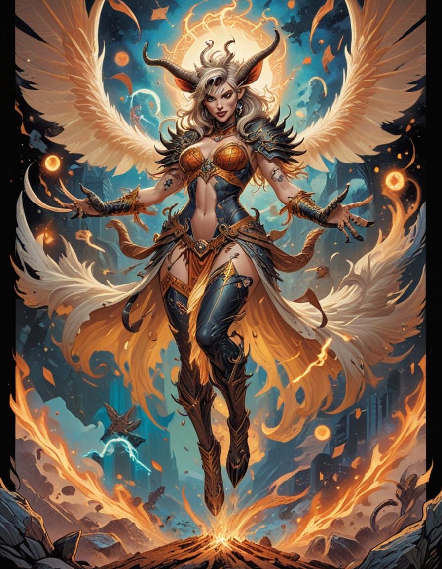 Fantasy Comic Book Heroine with Punk-Inspired Line Art