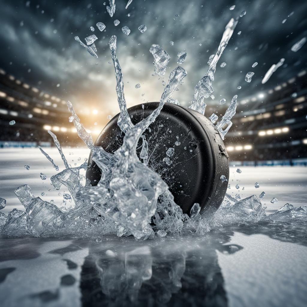 High-Resolution Hockey Puck Shattering Ice