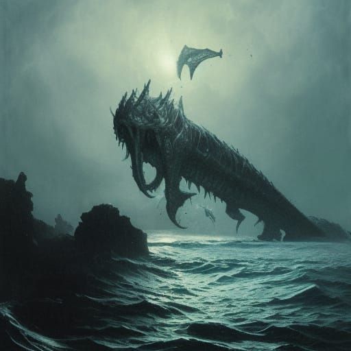 Horror Sea Monster by Gustave Doré