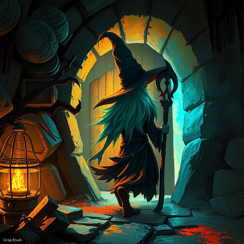 Mystical Doorway Unveiled in Triadic Colors