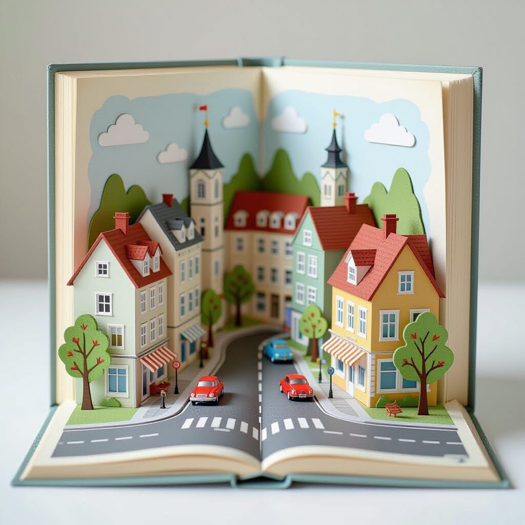 Pop-Up Book Reveals Tranquil City Street
