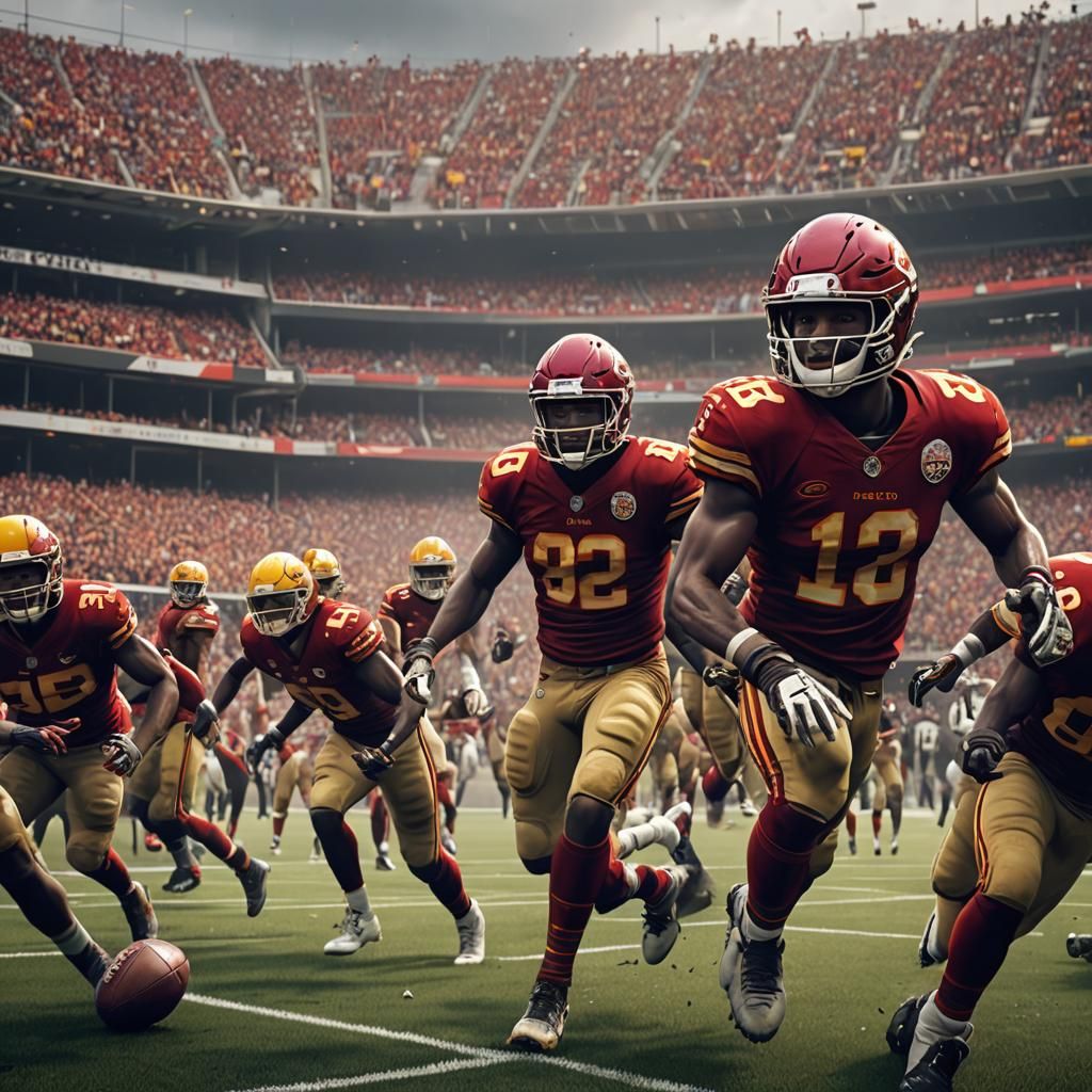 Detailed Matte Painting of KC Chiefs Football Team