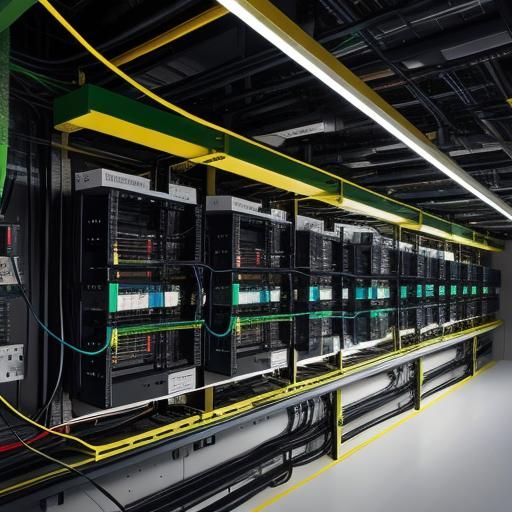 Network Switches Interconnected, One Highlighted