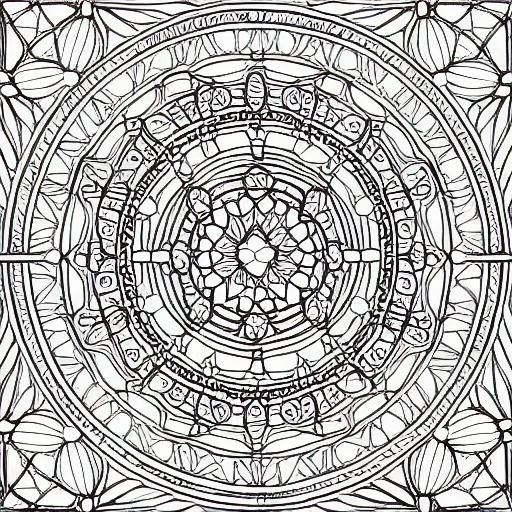 Intricate Mandala Coloring Book Page