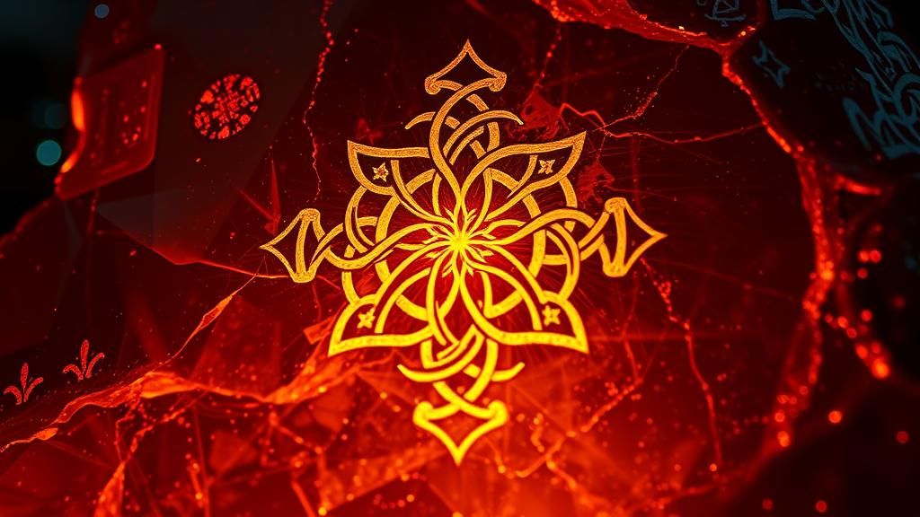 Celtic Dream Symbol Etched in Polished Amber