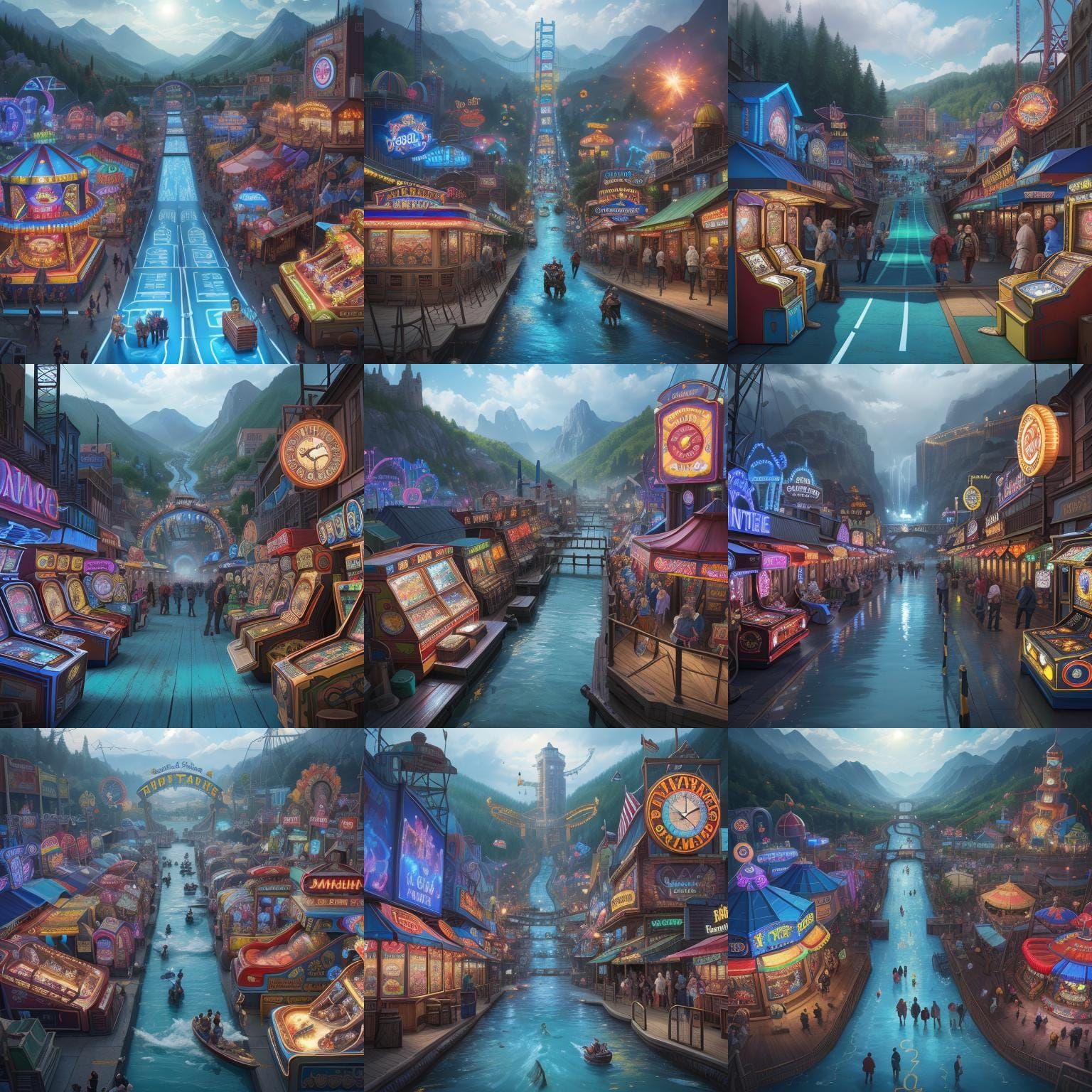 Mirth Park: Themed Amusement Park Matte Painting