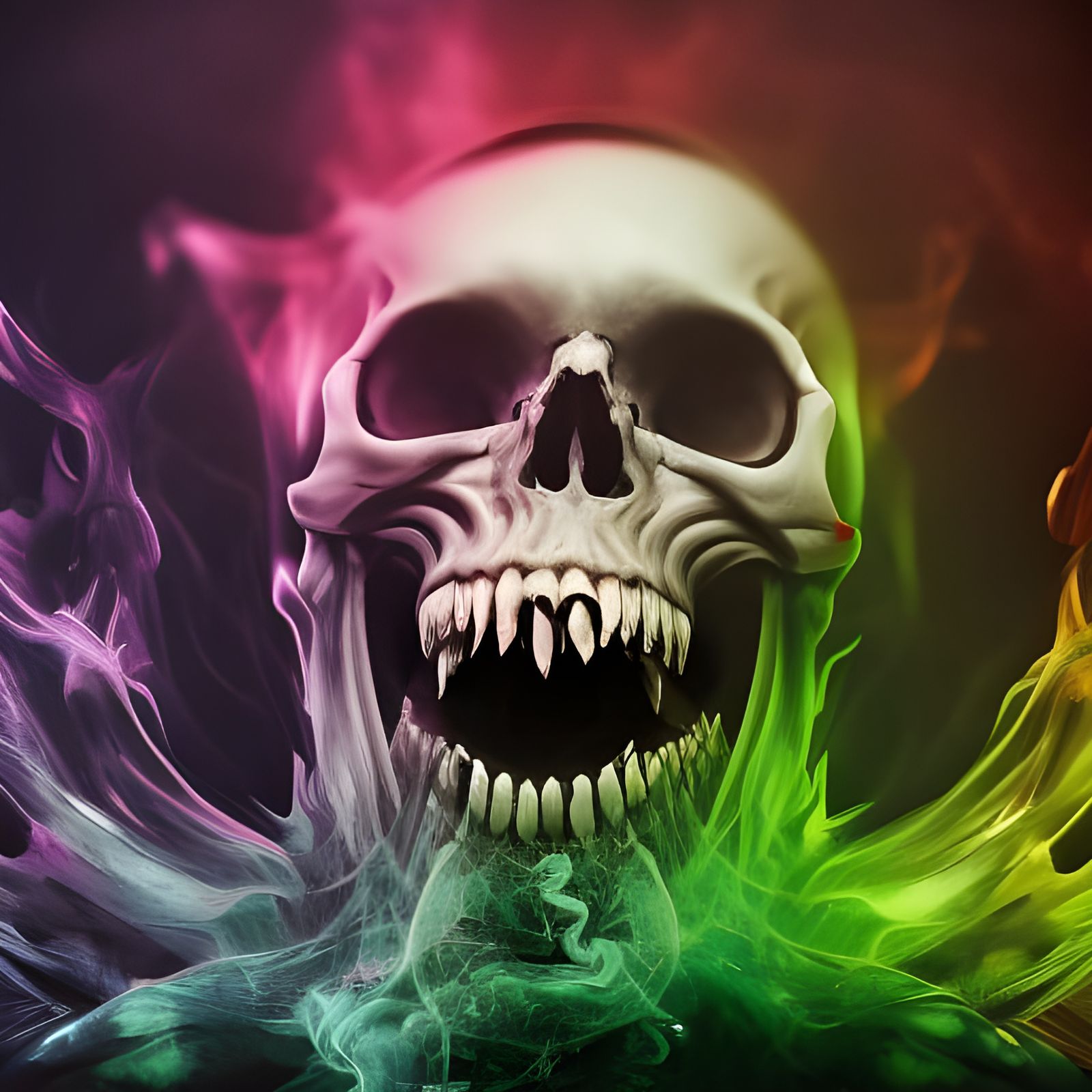 Colorful Smoke Skull