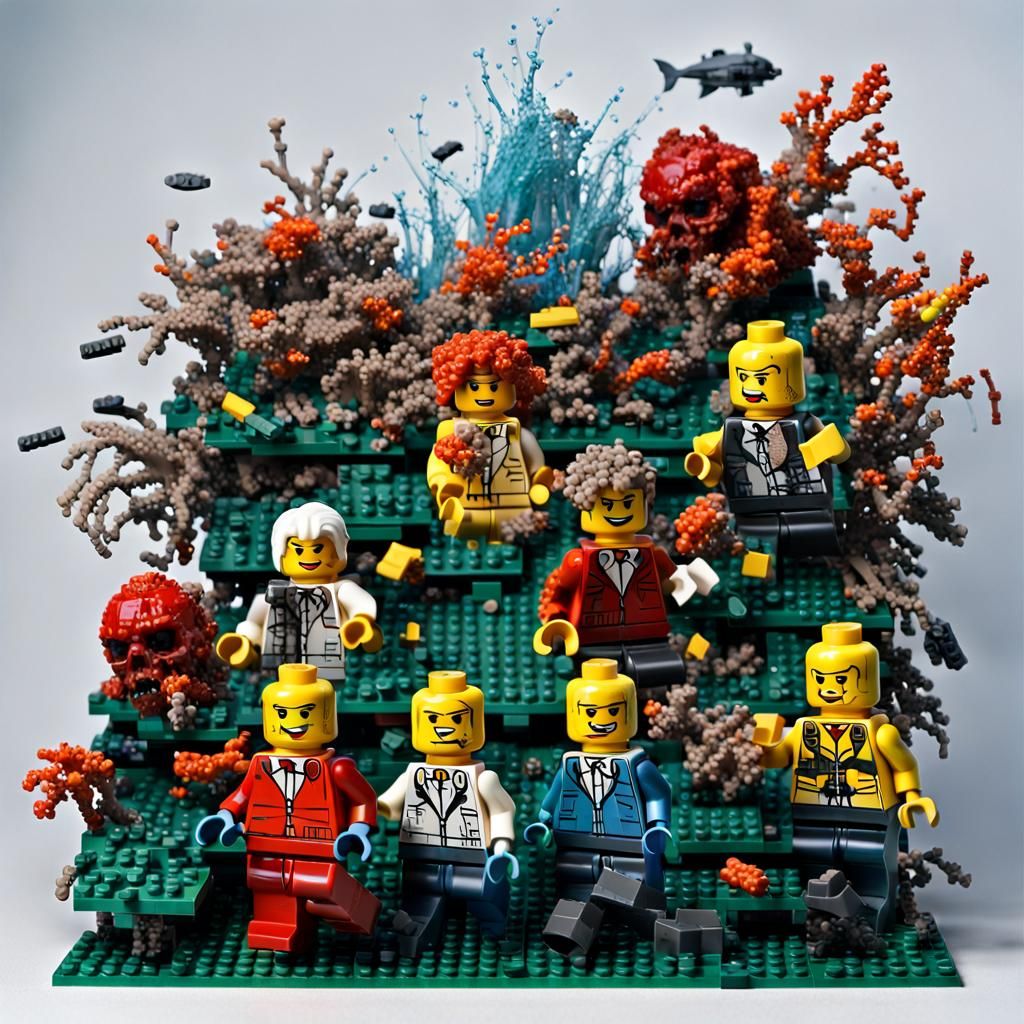 Lego Cannibal Family: Underwater Art Photography