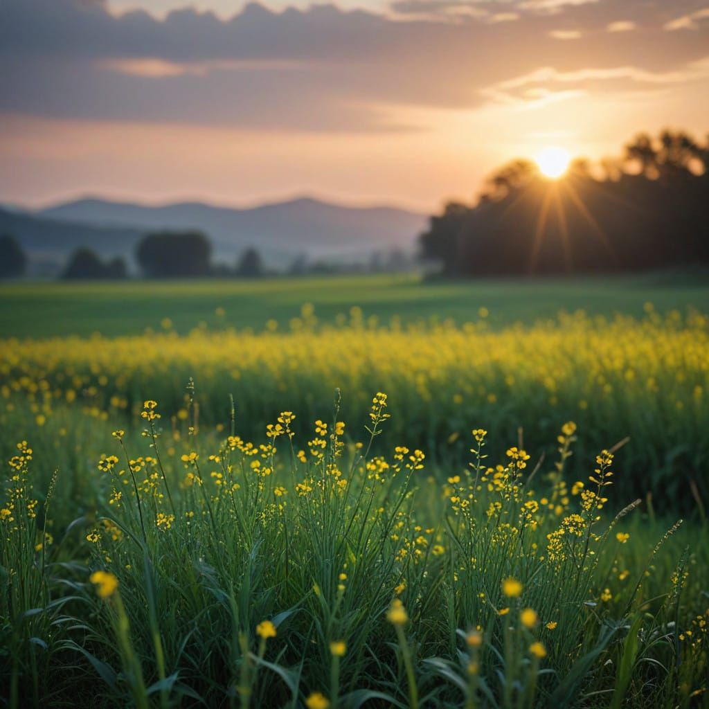 Serene Horizon Landscape with Field