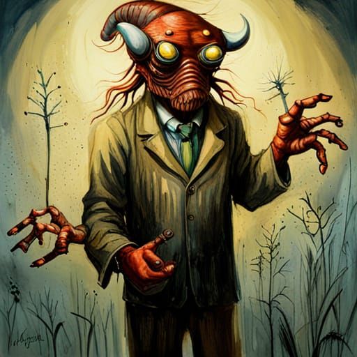 Creepy Insectoid Aliens in Museum of Horrors