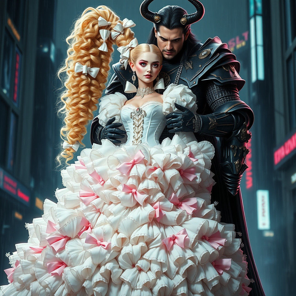 Cyberpunk Demon King and Princess Bride