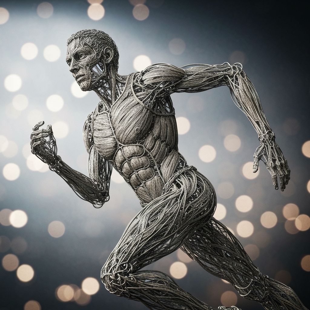 Dynamic Wire Sculpture of Runner in Action