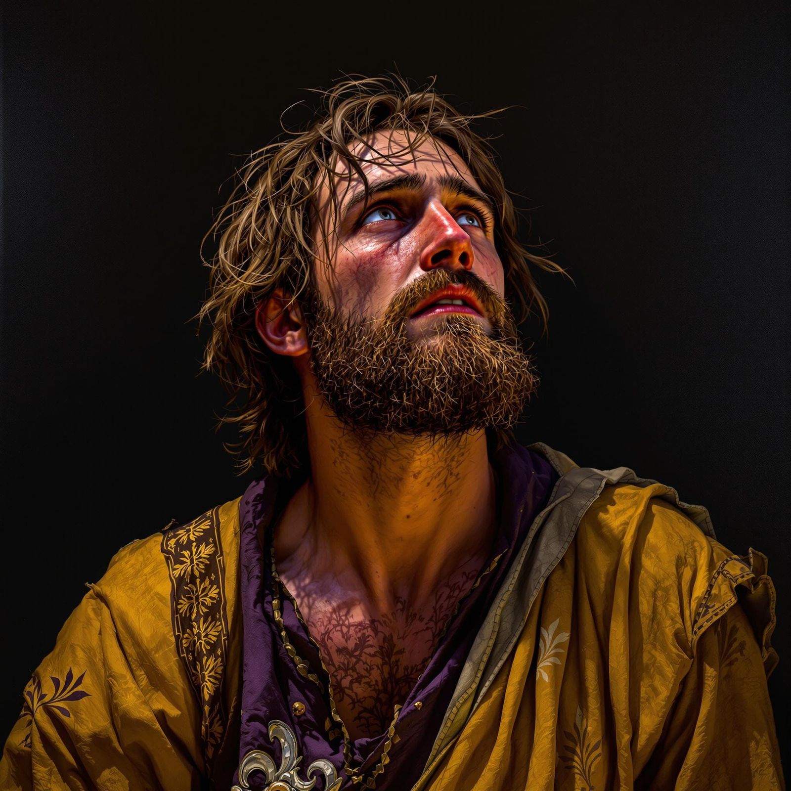 Surreal Medieval Peasant Revealed in Golden Yellow Tunic