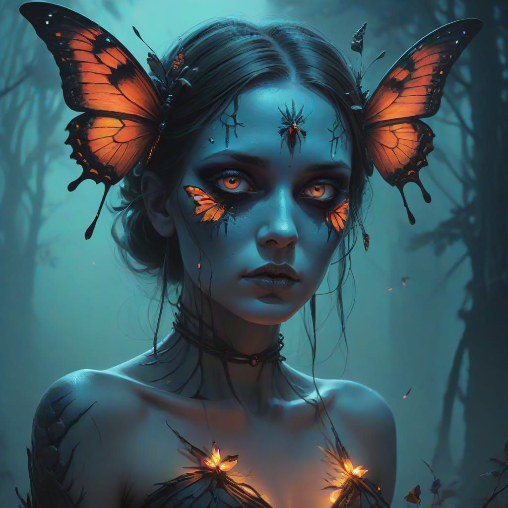 Mystical Female Figure in Ethereal Glow