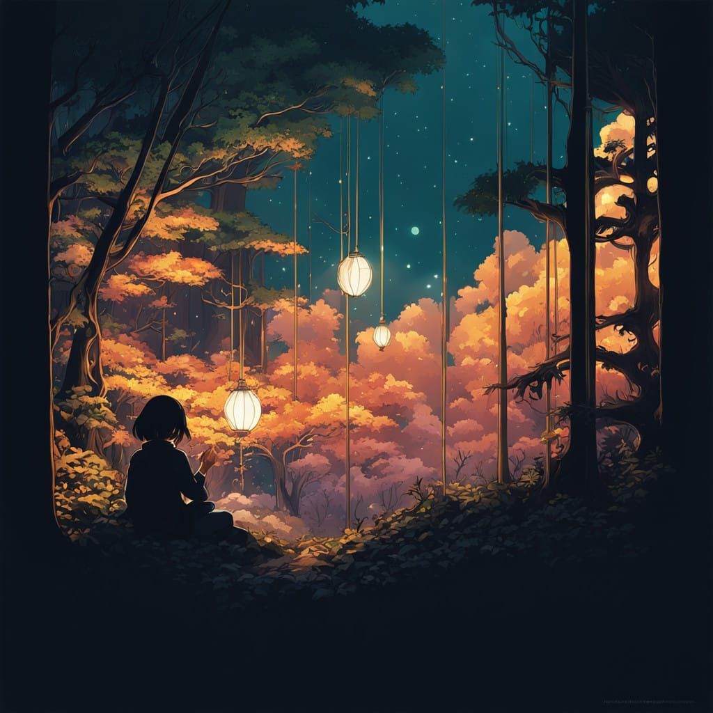 Enchanted Forest Dreamscape in Whimsical Anime Style