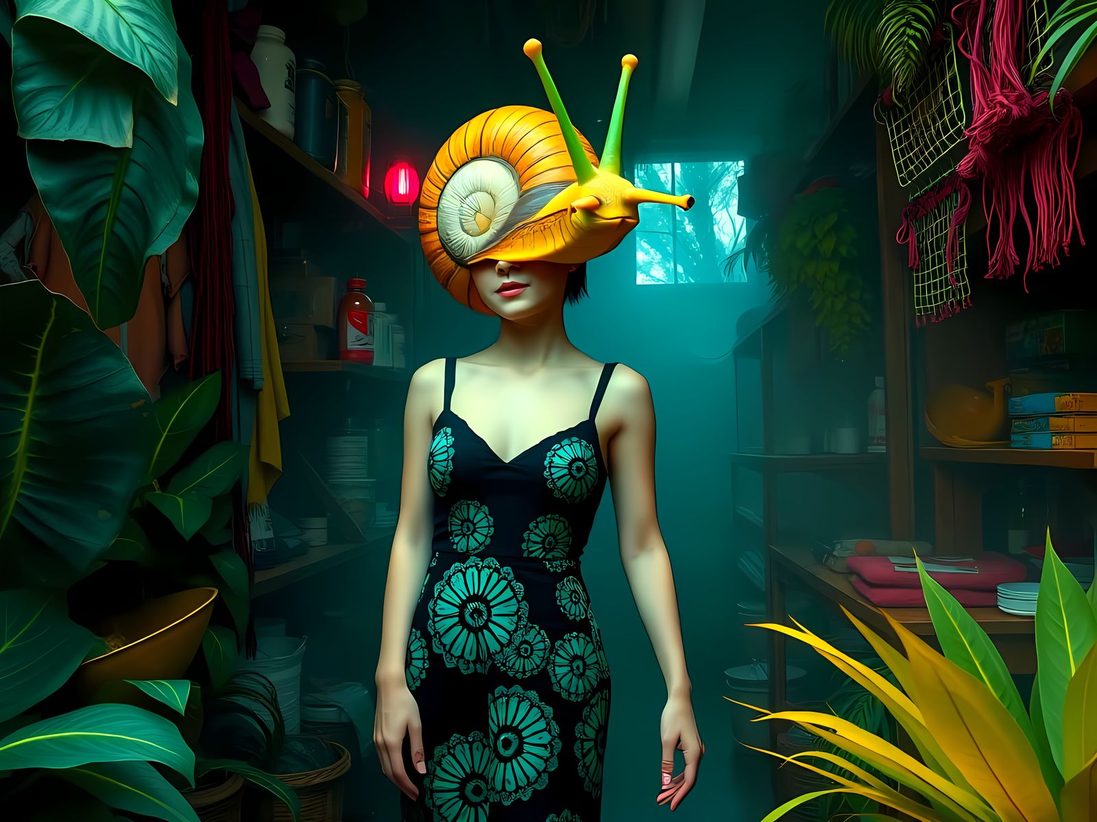 Banana Snail Biologist in Surreal Shunga Store