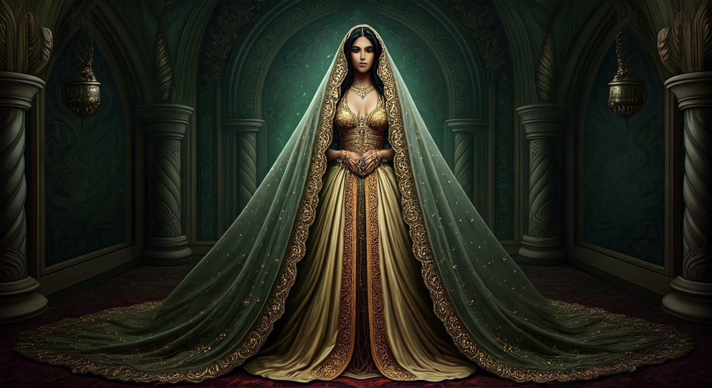 Arab Beauty in Opulent Baroque Art Deco Style
