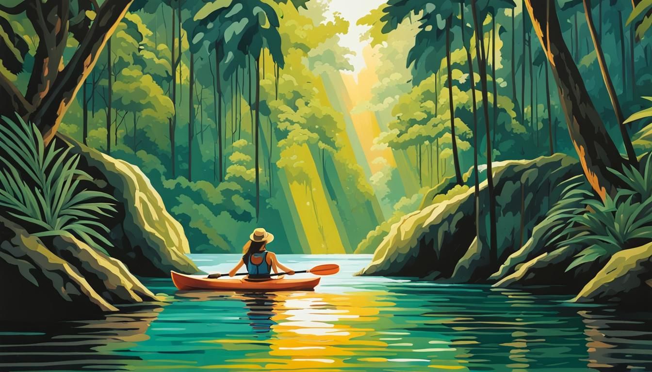 Explorer Kayaking in a Surreal Rainforest Paradise