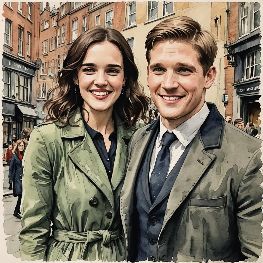 Allen Leech and Jessica Brown Findlay in Dublin