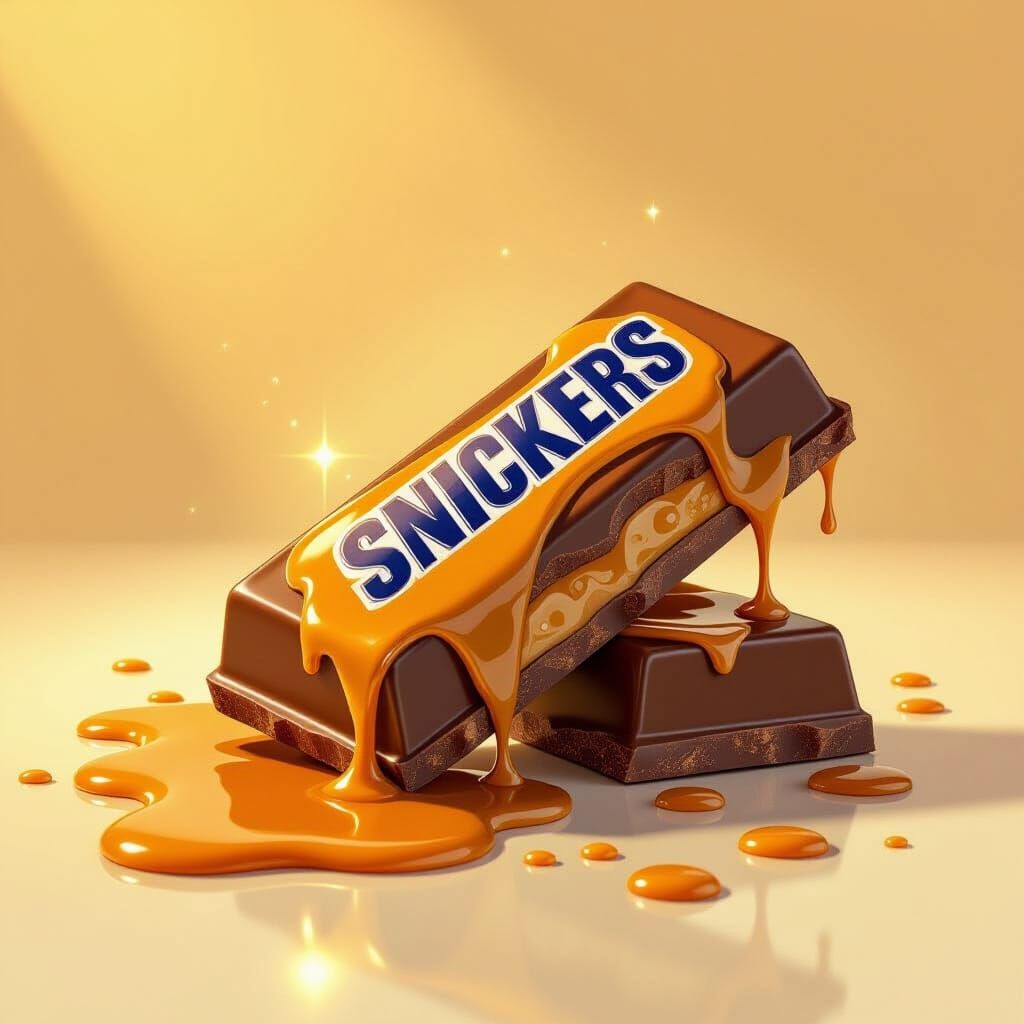 Melting Snickers Bar in Golden Light
