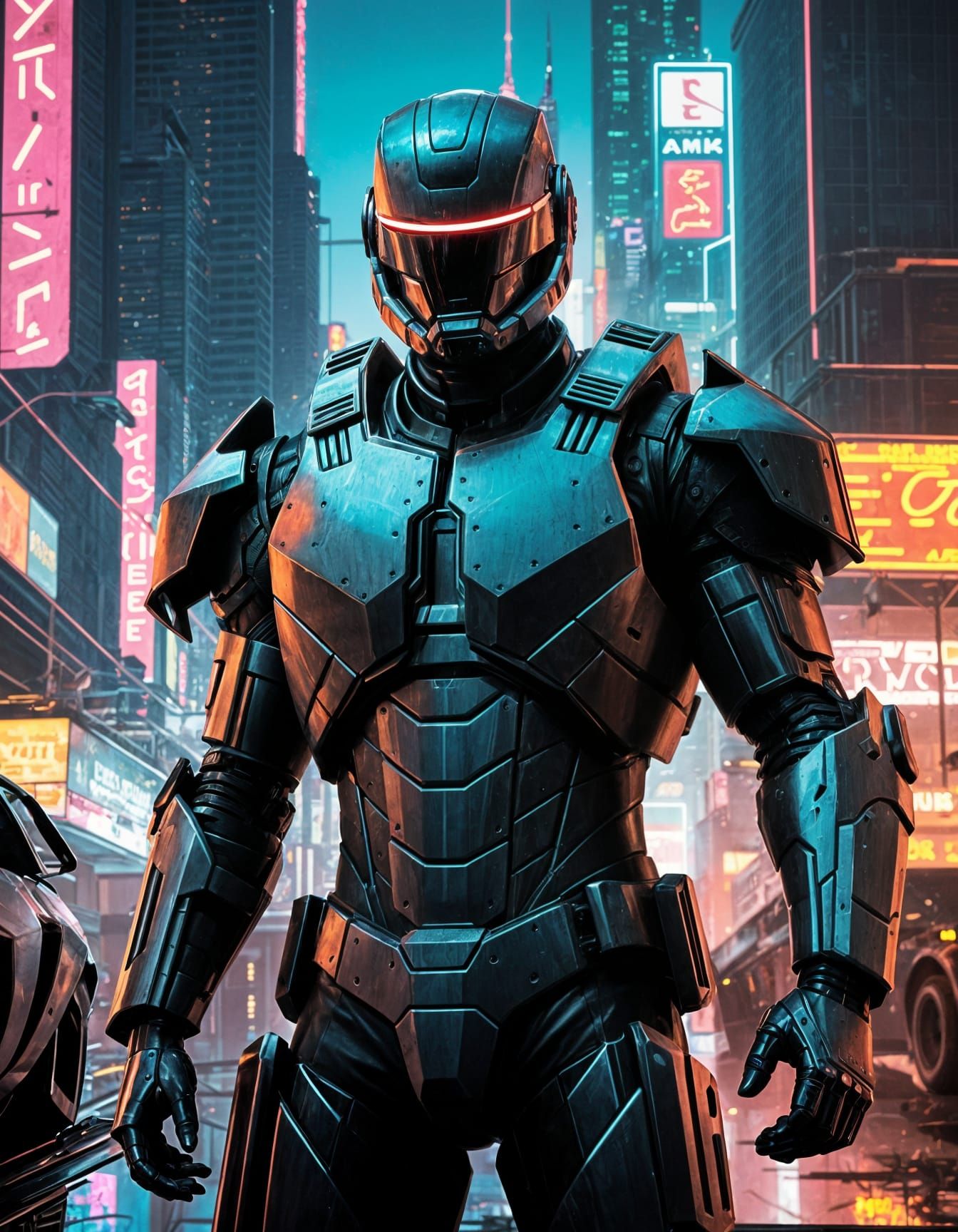 Robocop in Dystopian Metropolis