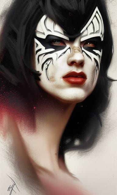 Kiss Band Portrait in Hyperdetailed Splash Art Style