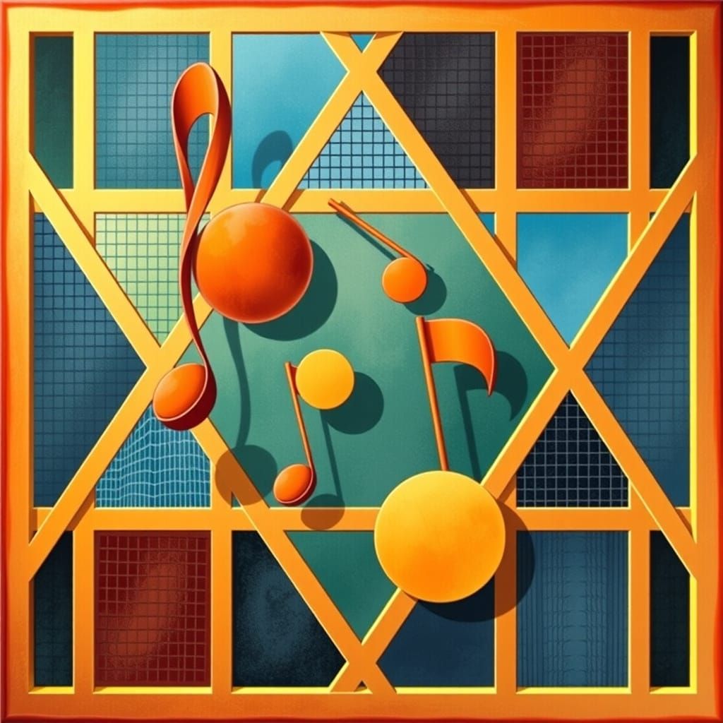 Musical Notes in Geometric Abstract Art