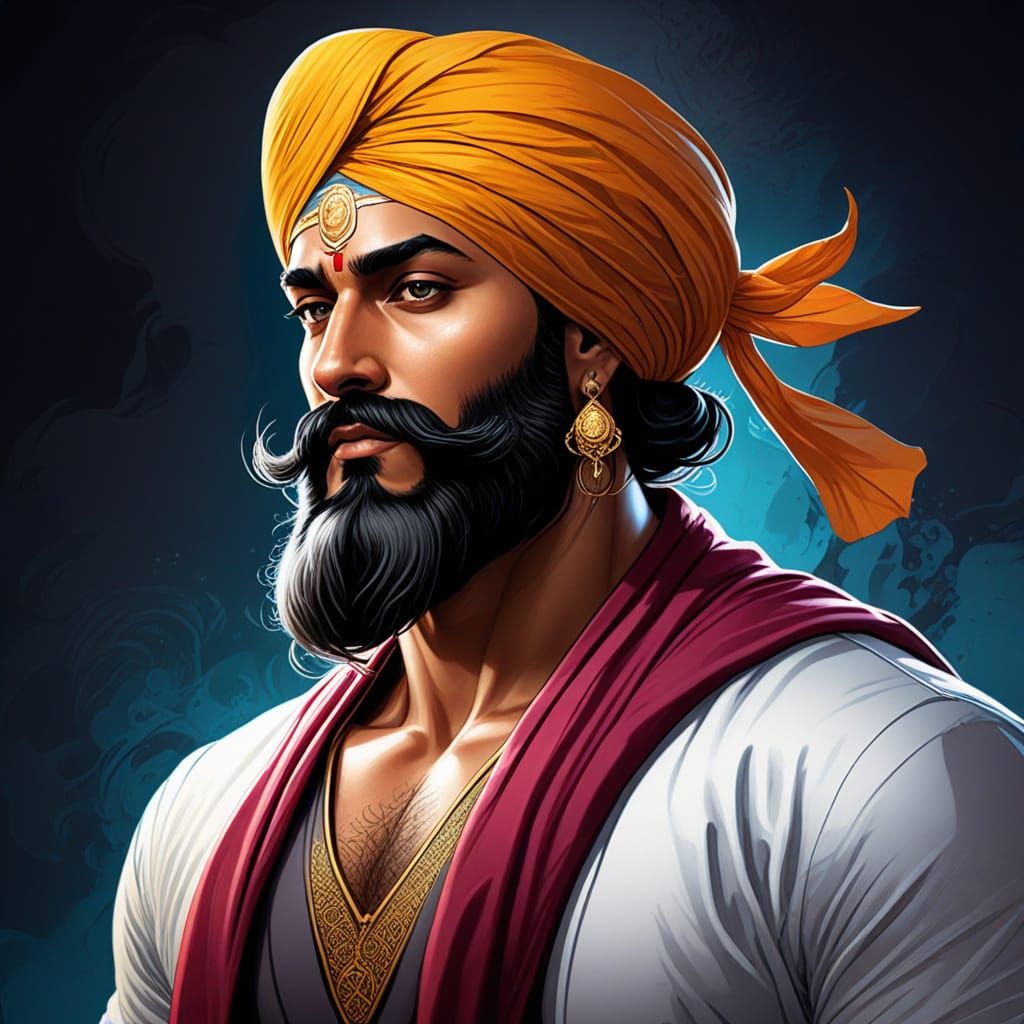 Sikh Warriors in Comic Book Style