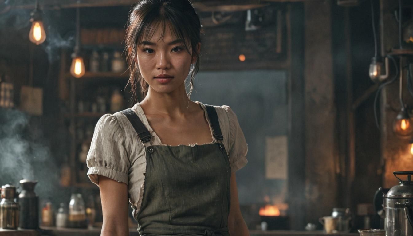 Cyberpunk Alchemist Brewing Magic Coffee: Anime-Inspired 3D ...