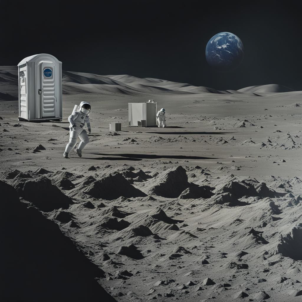 Astronauts' Lunar Urgency: Porta-Potty Ad on the Moon