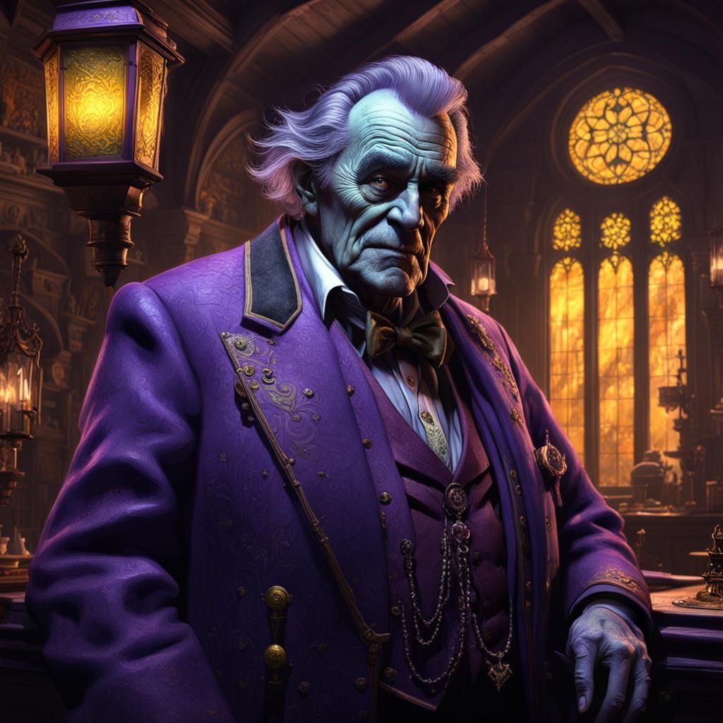 Grandpa Munster in Dark Fantasy Art Nouveau Style
