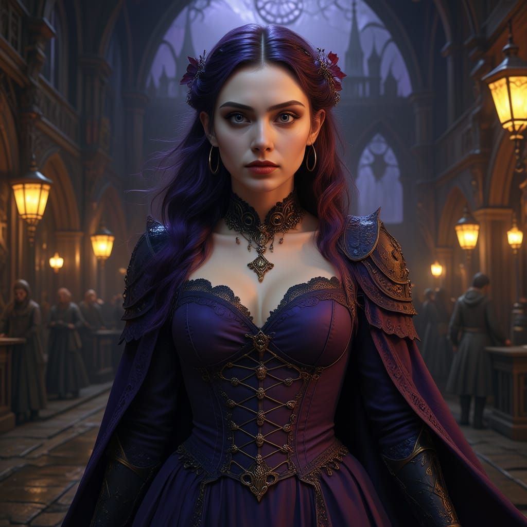 Dark Fantasy Vampire Maiden in Medieval Lace