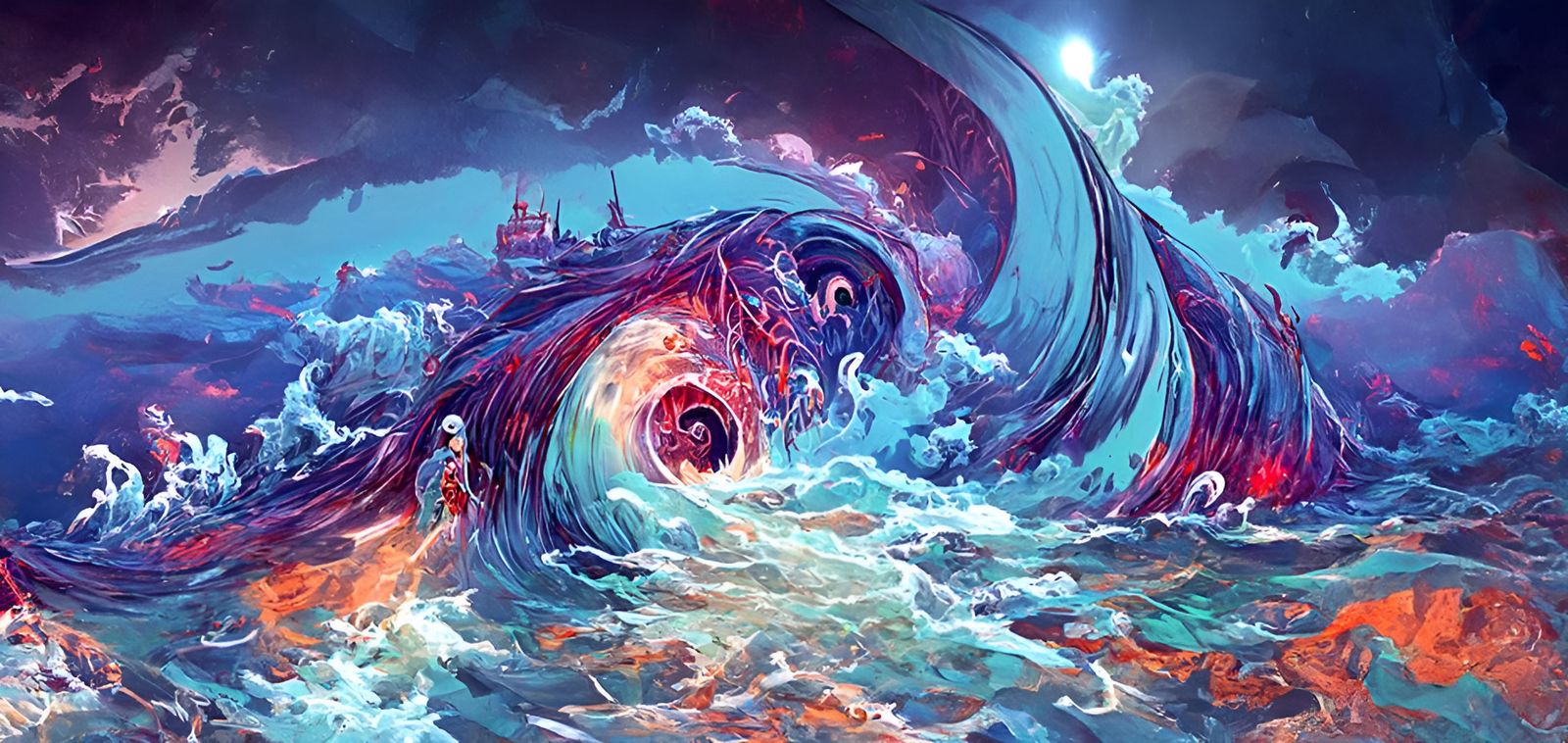 Ocean Maelstrom: Digital Illustration Masterpiece