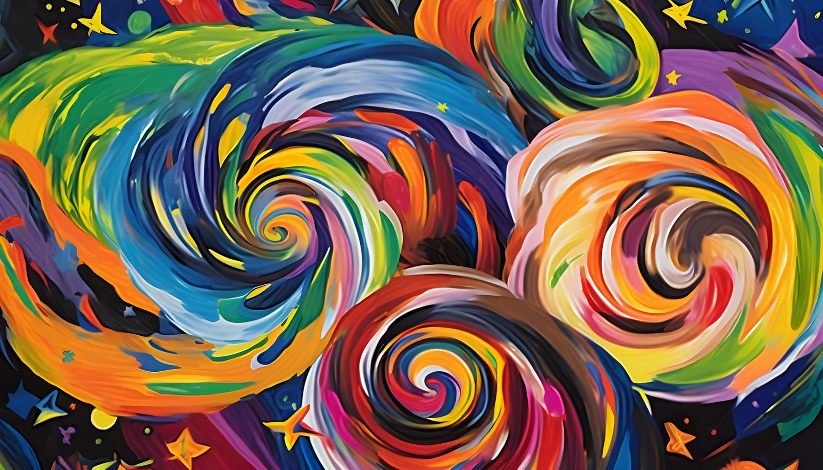 Vast Helical Vortex Maelstroms with Pointy Stars in Vibrant ...