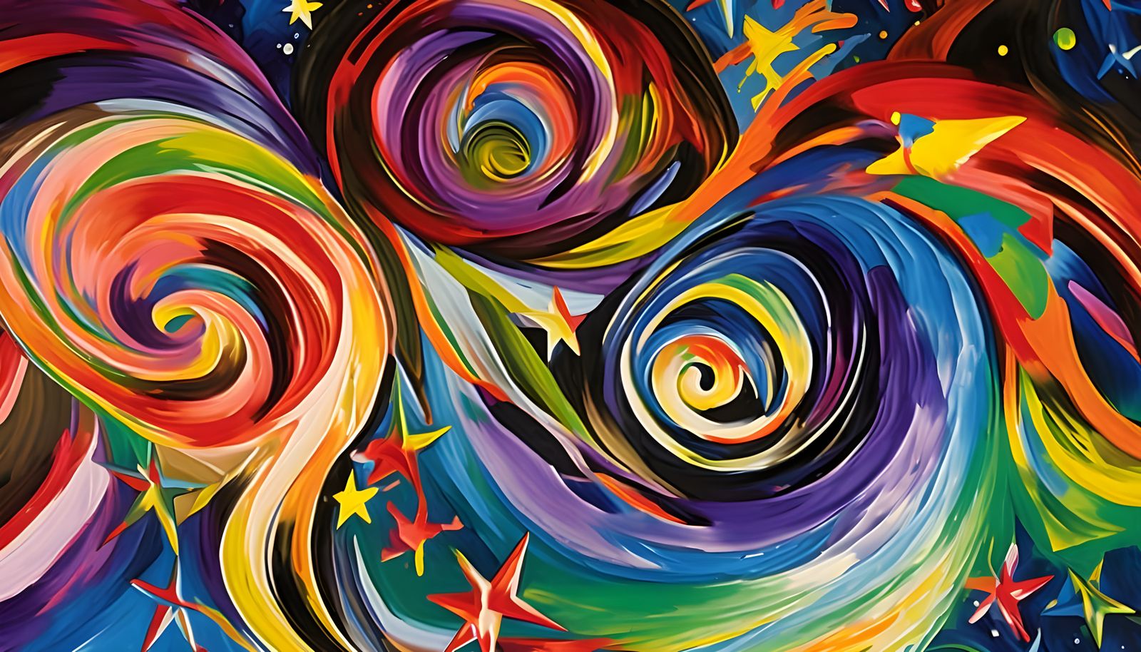 Vast Helical Vortex Maelstroms of Tropical Paint and Stars