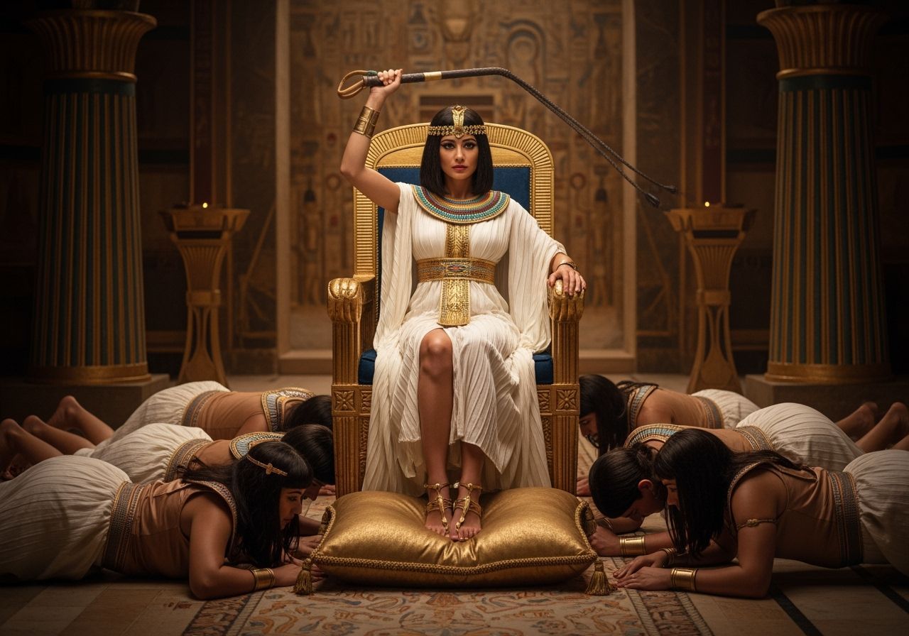 Egyptian Queen on Isis Throne in Royal Palace