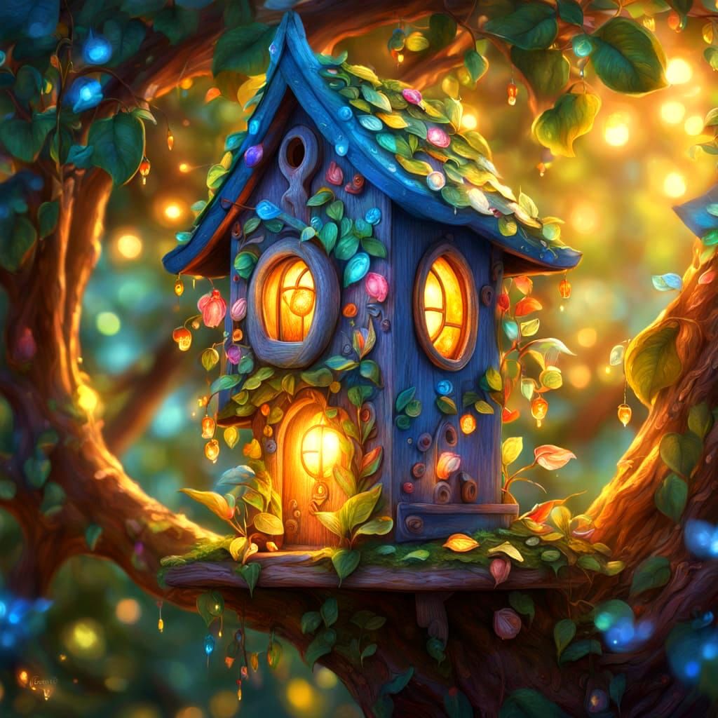 Magical Birdhouse: A Brightly Colored Fantasy