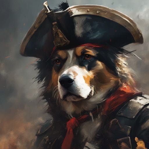 Cartoon Pirate Dog Illustration