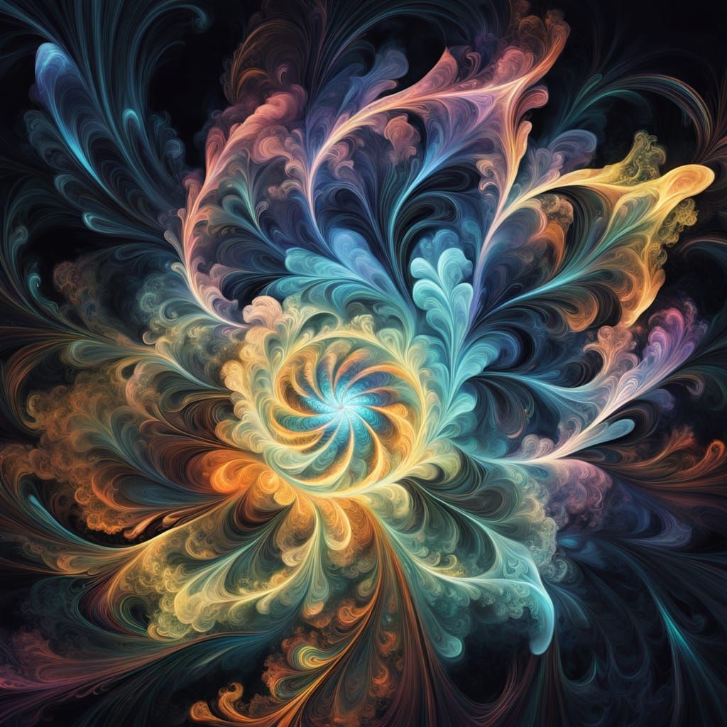 Ethereal Bloom in Vibrant, Glowing Colors