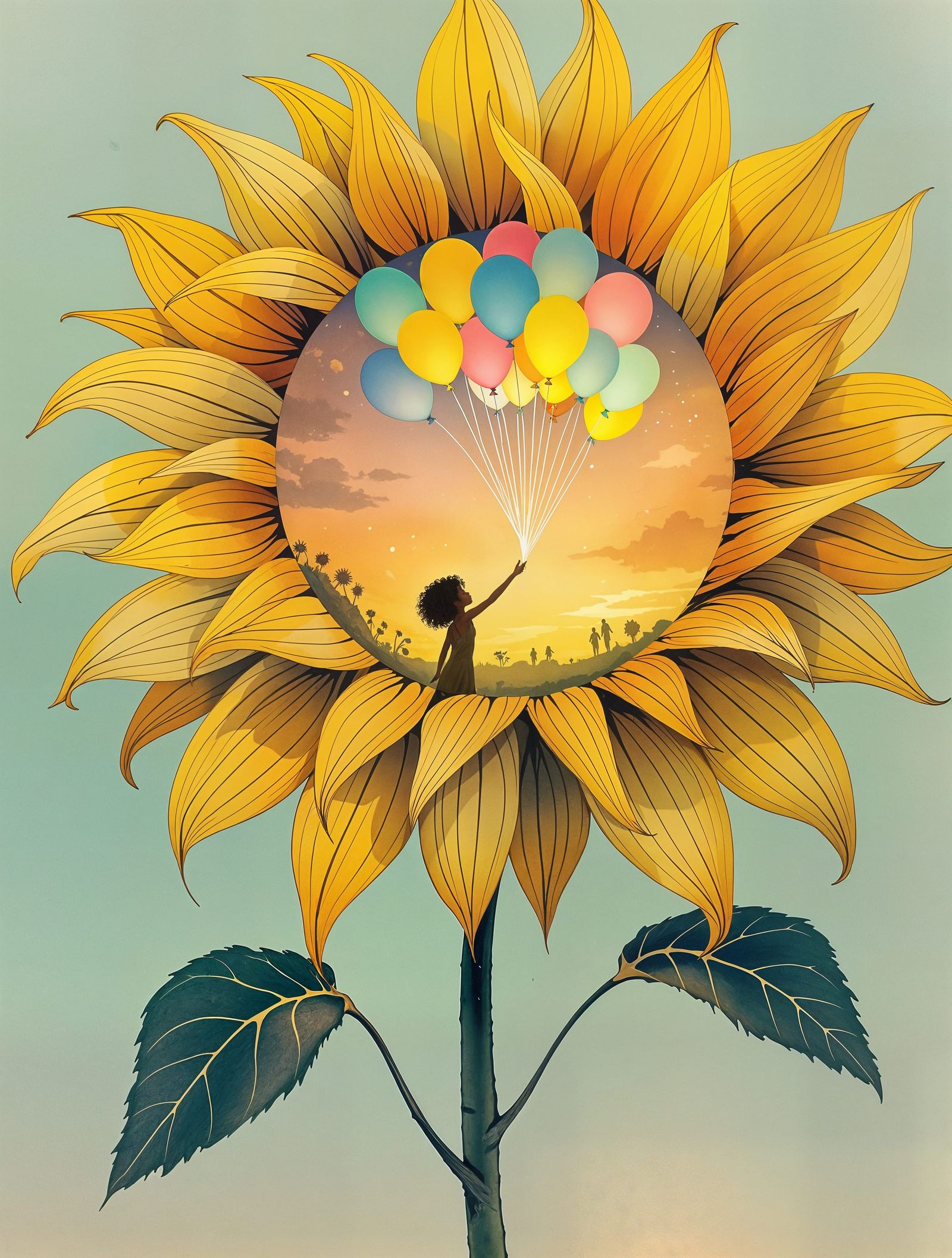 Whispers of Hope Amidst Sunflower Majesty