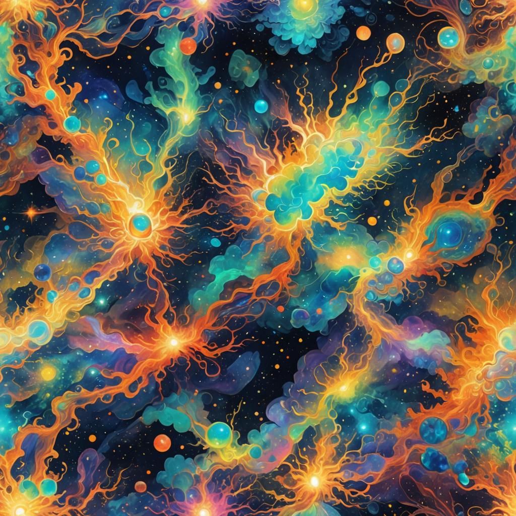 Opal Dream Storm in Astral Mixed Media