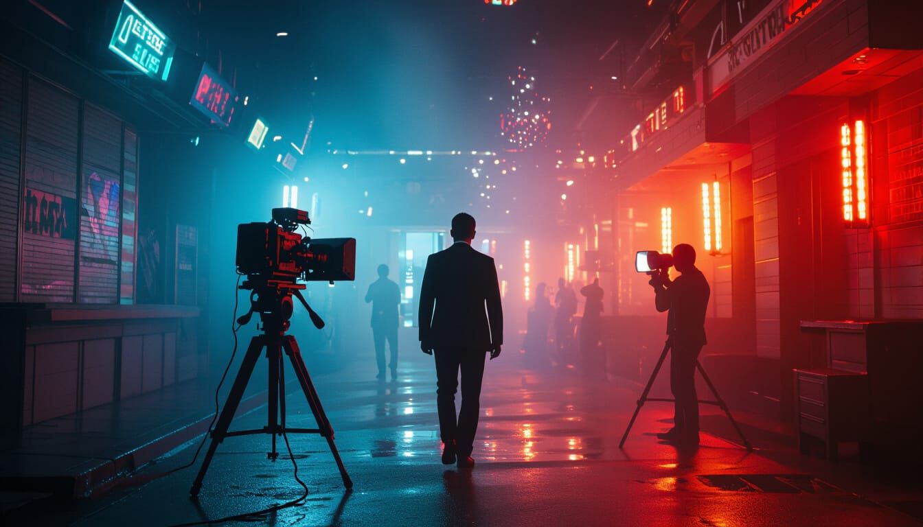 Dramatic Film Still in Cinematic Style