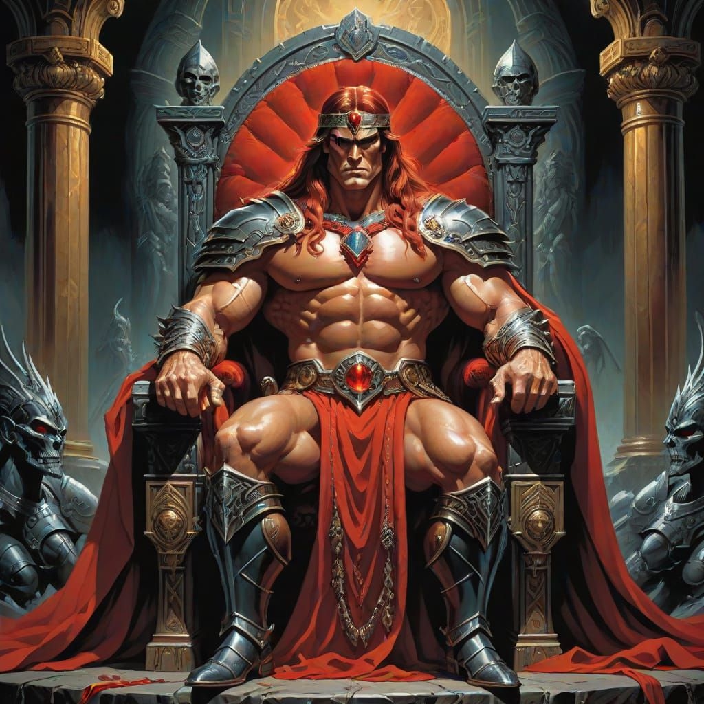 Dark Fantasy Lord Conan Oil Painting