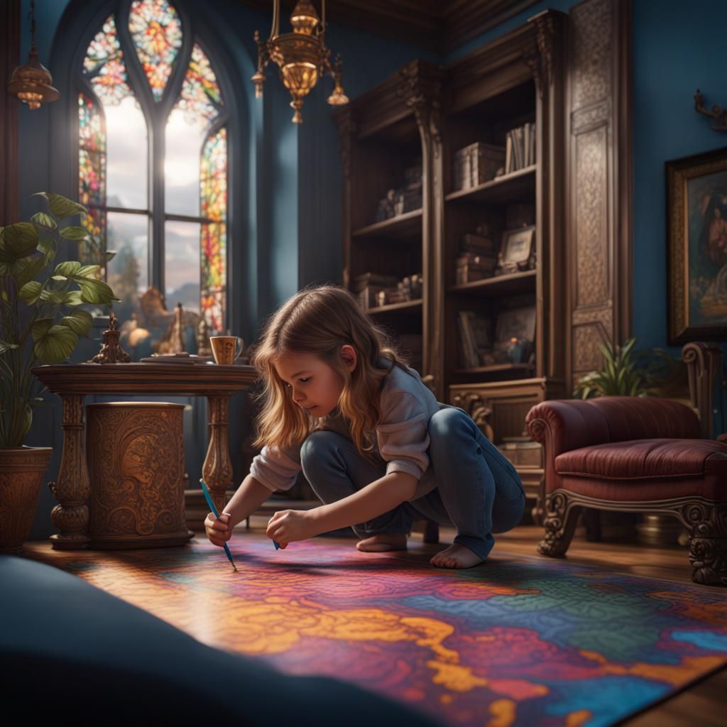 Girl Colouring: Fantasy Concept Art