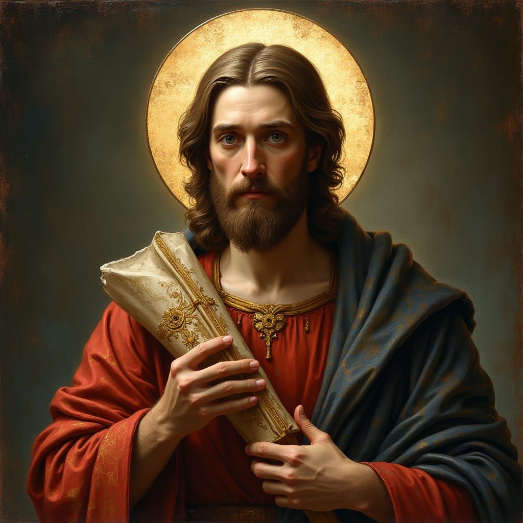 Ancient Saint Joseph of Arimathea Depicted in a Biblical Man...