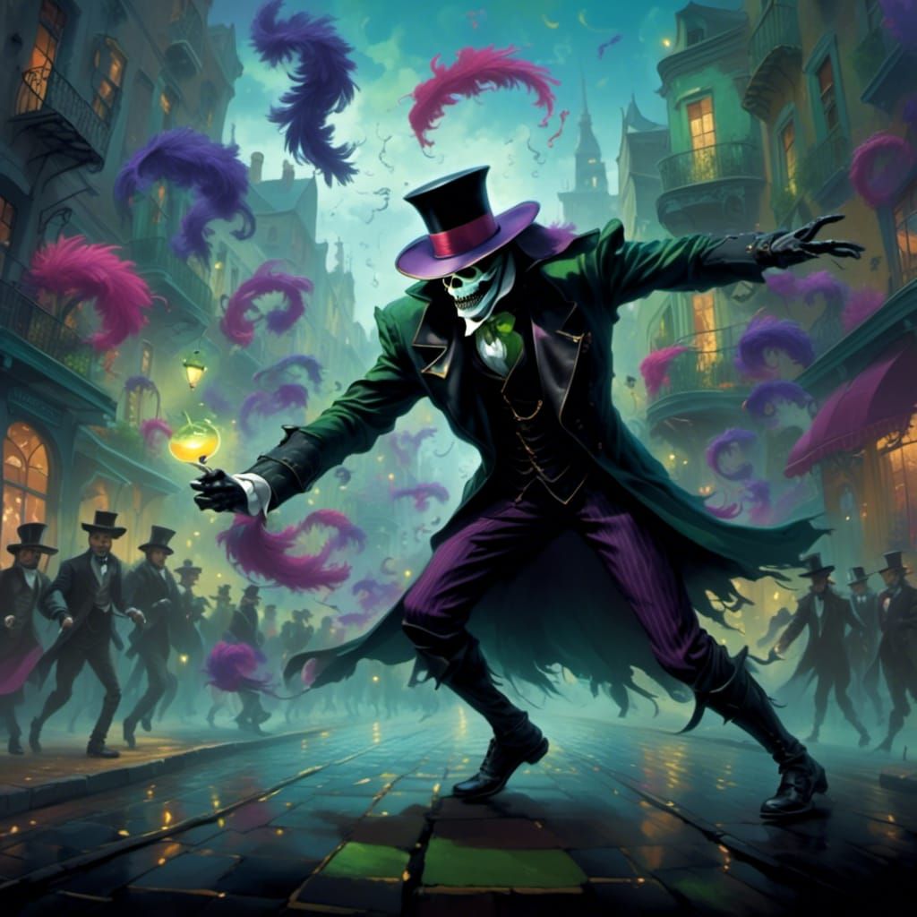 Reaper Dances in New Orleans, Surrealist Style